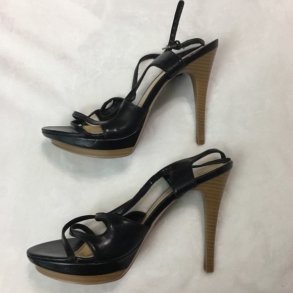 Qupid Black 5" Stiletto Slingback Heels Size 8 - Picture 3 of 4